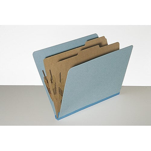 AbilityOne Ability One Classification Folders, 6 Parts/2 Partitions, Dark Blue, Letter, Holds 8 1/2"H x 11"W, 10/Bx