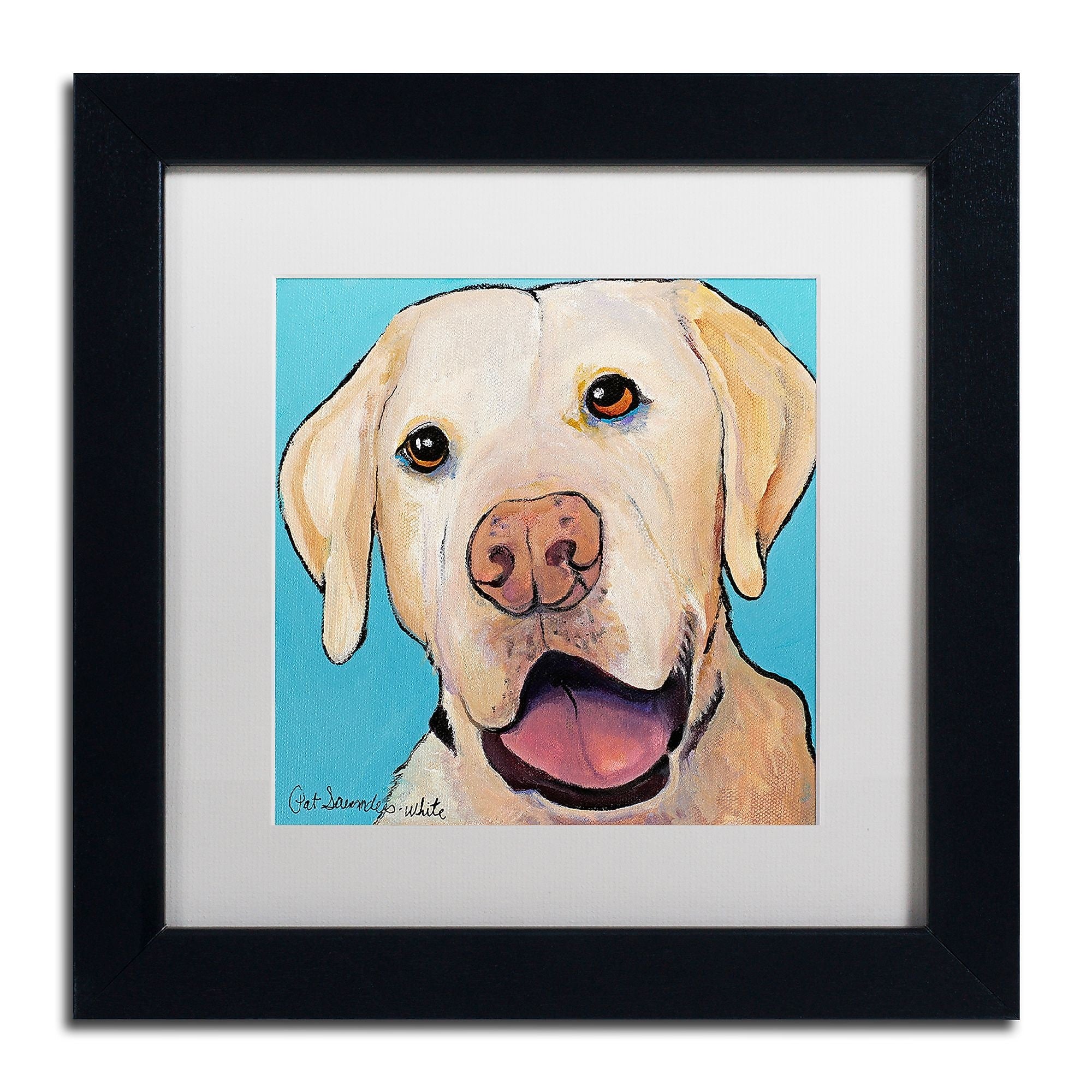 Trademark Fine Art Pat Saunders-White 'Lucky Dog' 11" x 11" Matted Framed (190836060641)