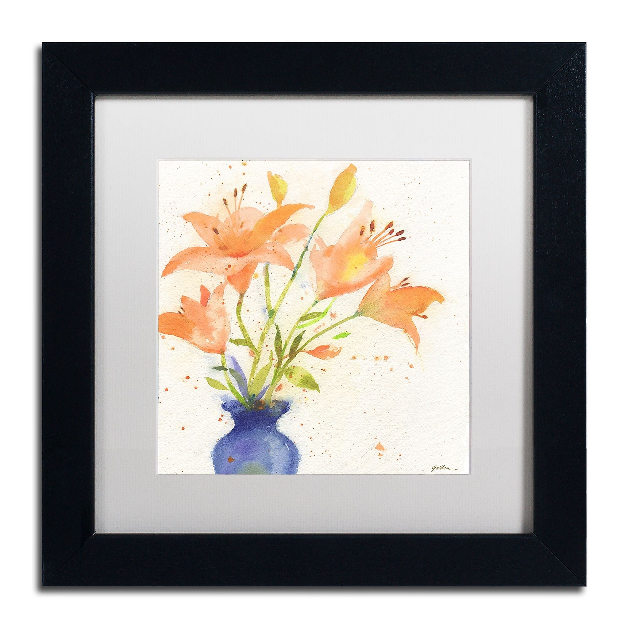 Trademark Fine Art Sheila Golden 'Tiger Lily Bouquet' 11" x 11" Matted Framed (190836240265)