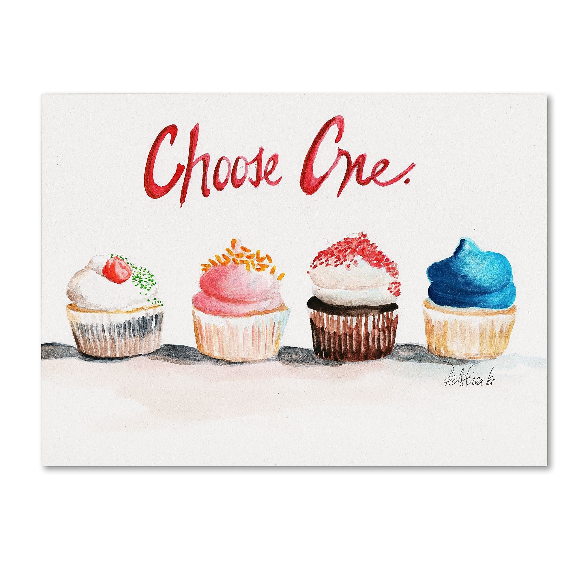 Trademark Fine Art Jennifer Redstreake 'Choose One with Words' 14" x 19" Canvas Stretched (886511942790)