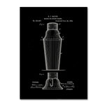 Trademark Fine Art Claire Doherty 'Cocktail Shaker Patent 1884 Black' 14" x 19" Canvas Stretched (886511939899)