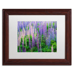 Trademark Fine Art Cora Niele 'Blue Pink Lupine Flower Field' 11" x 14" Matted Framed (190836247349)