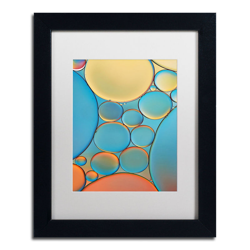Trademark Fine Art Cora Niele 'Blue and Apricot Drops' 11" x 14" Matted Framed (190836253142)