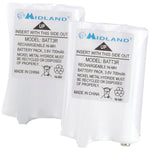 MIDLAND RADIO 2-Way Radio Rechargeable Battery Pack, 2/Pair (AVP14)