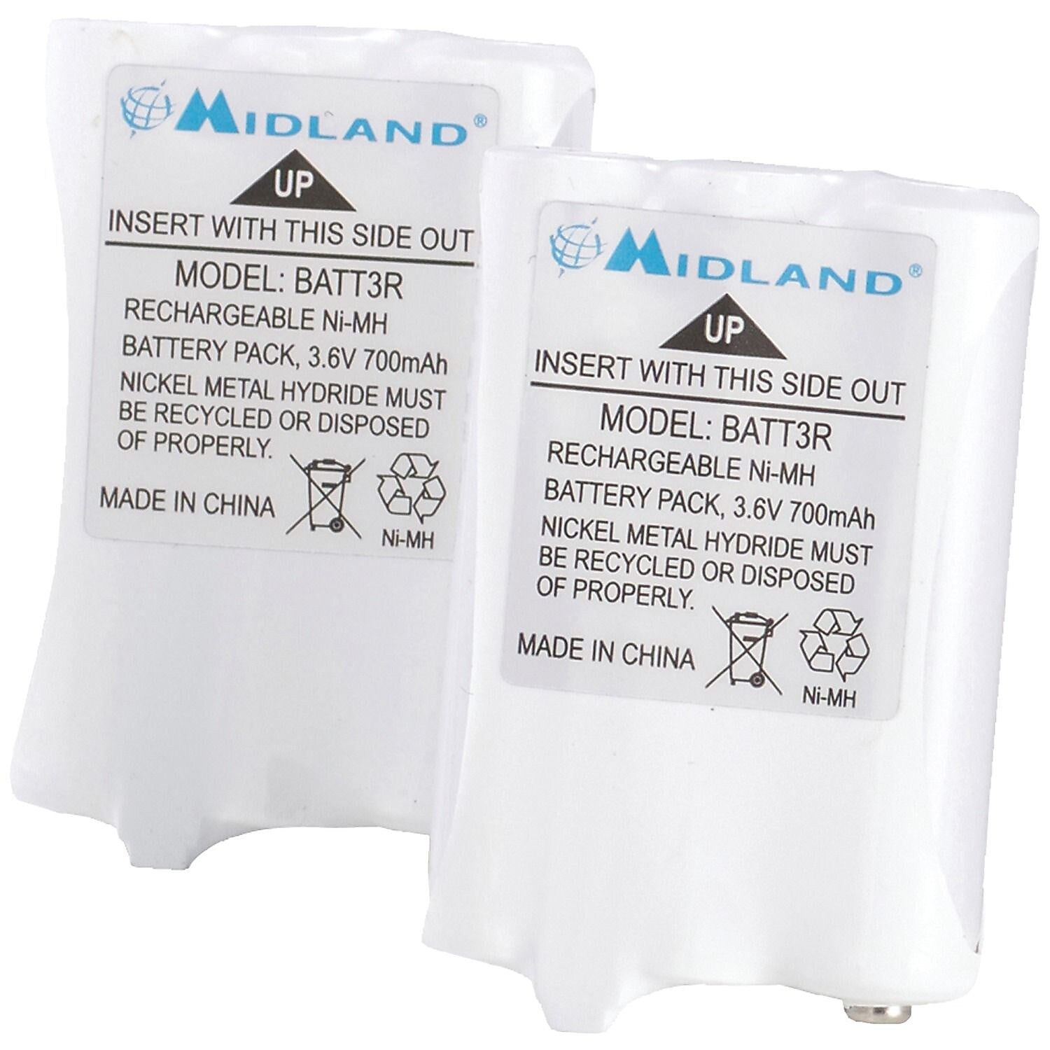 MIDLAND RADIO 2-Way Radio Rechargeable Battery Pack, 2/Pair (AVP14)