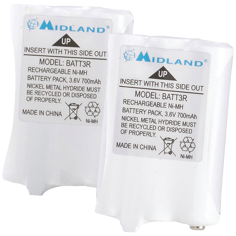 MIDLAND RADIO 2-Way Radio Rechargeable Battery Pack, 2/Pair (AVP14)
