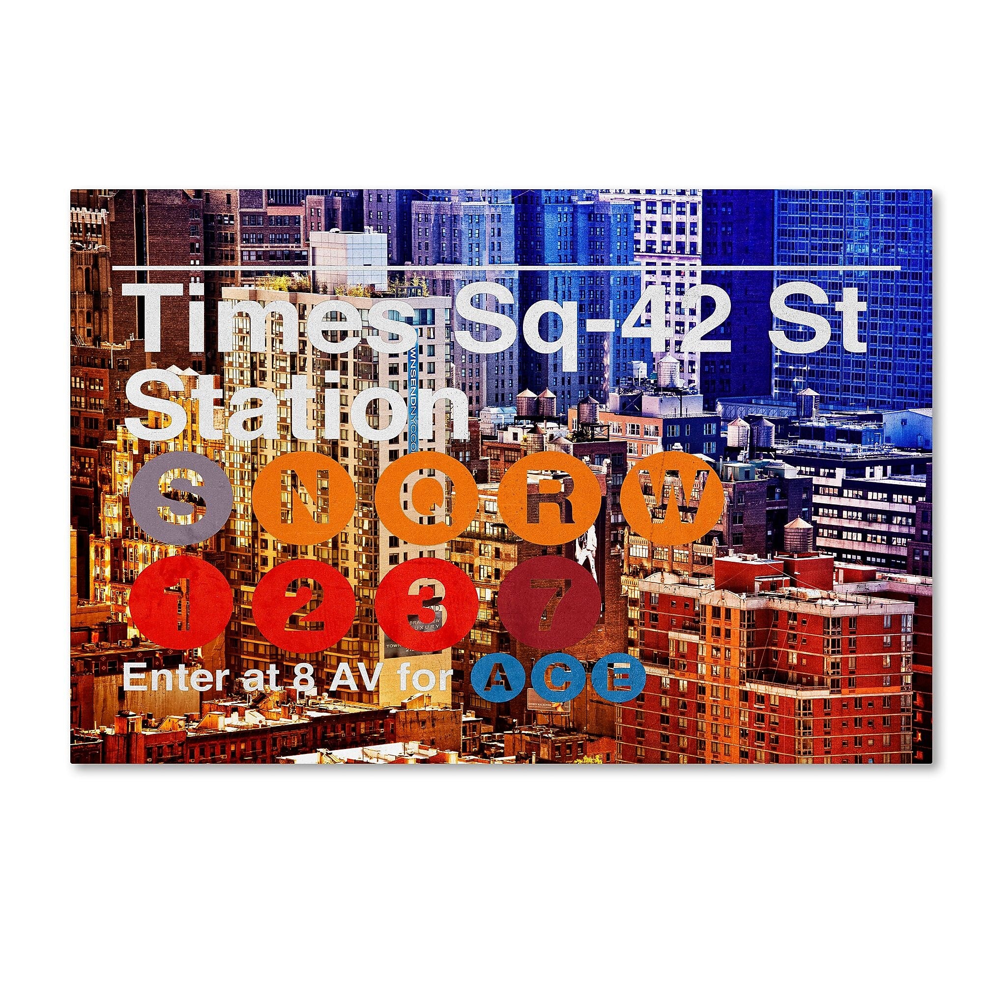 Trademark Fine Art Philippe Hugonnard 'Subway City Art NYC IV' 12" x 19" Canvas Stretched (886511952430)