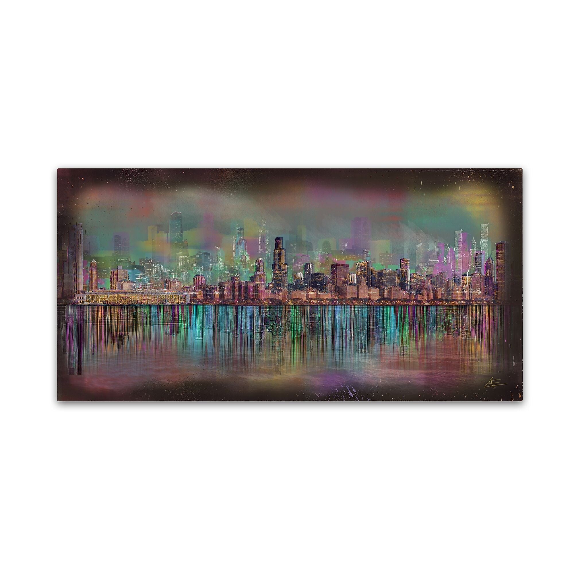 Trademark Fine Art Ellicia Amando 'Chicago' 12" x 24" Canvas Stretched (190836278510)