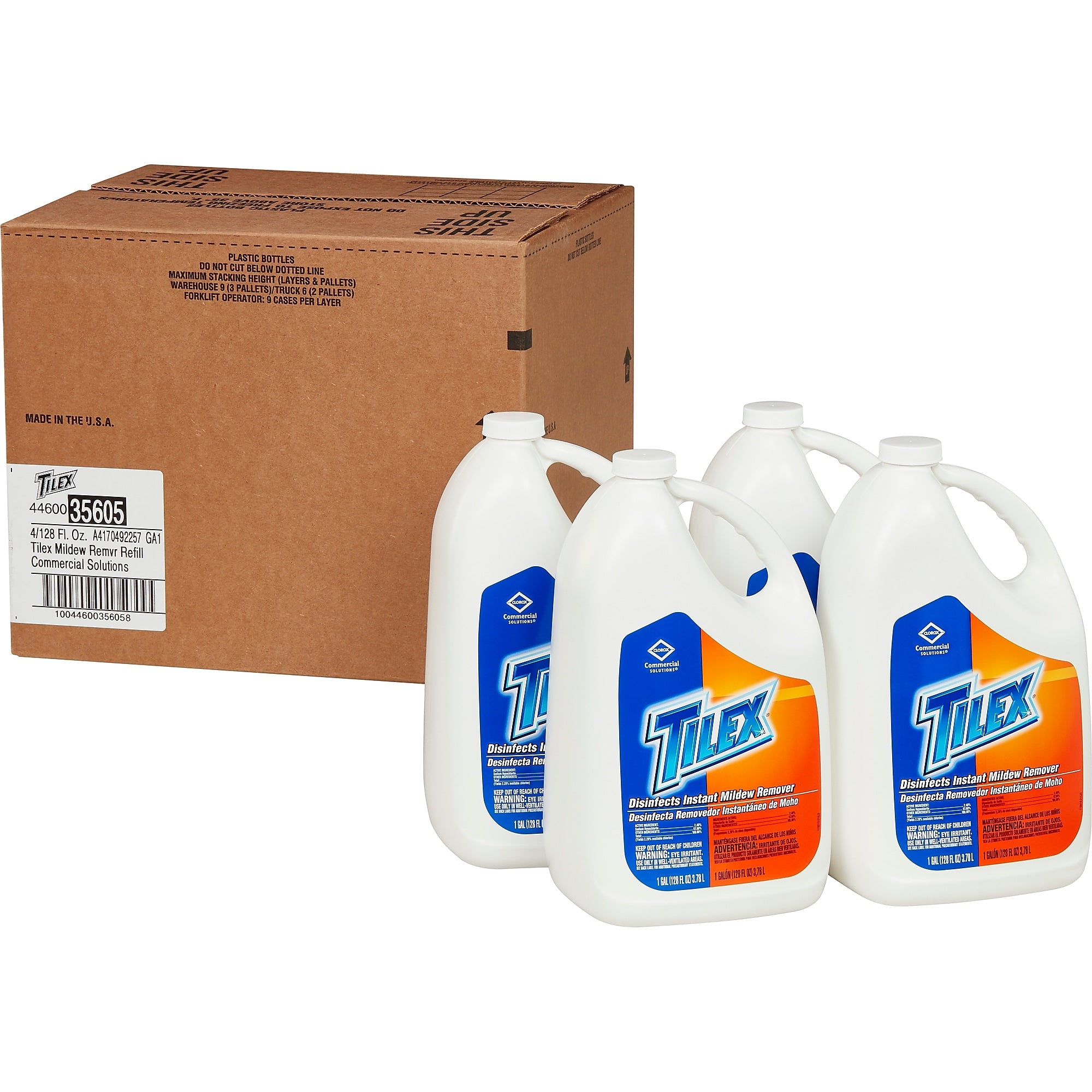 Tilex Disinfects Instant Mildew Remover, Refill, 128 Ounces, 4 Bottles/Case (CLO35605)