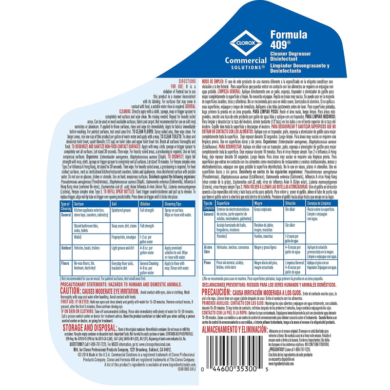 Formula 409 Cleaner Degreaser Disinfectant, Refill, 128 Ounces (COX35CT300)