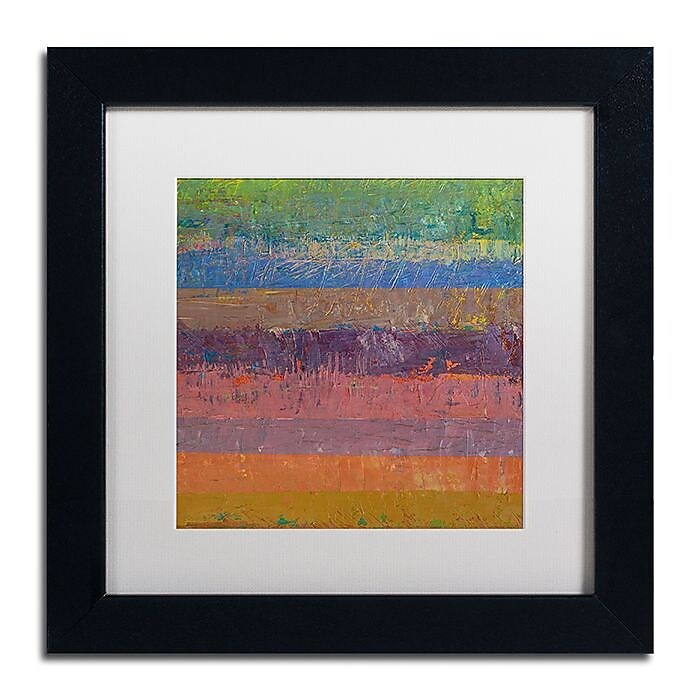 Trademark Fine Art Michelle Calkins 'Pink Line' 11" x 11" Matted Framed (190836074839)