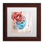 Trademark Fine Art Jennifer Redstreake 'Rose in Jar' 11" x 11" Matted Framed (886511945142)