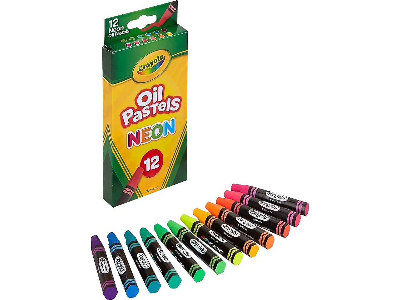 Crayola Neon Oil Pastels Crayons, 12/Box (52-4613)