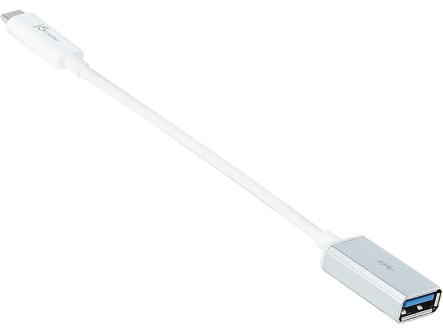 j5create USB-C to USB-A Adapter, Male to Female, White (JUCX05)