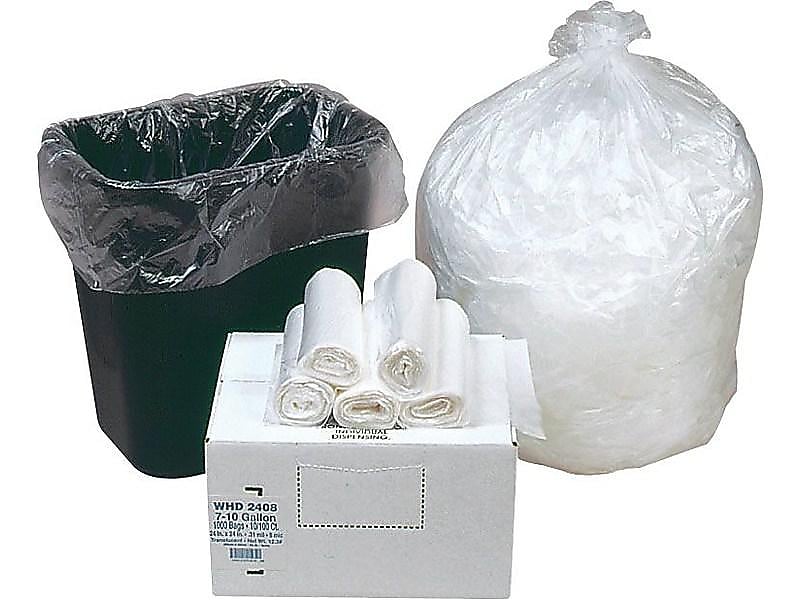 Berry Global Ultra Plus 10 Gallon Industrial Trash Bag, 24" x 24", High Density, 8 mic, Natural, 500 Bags/Box (WHD2423-436170)
