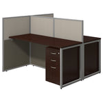 Bush Business Furniture Easy Office 45"H x 60"W 2 Person Back to Back Cubicle Panel Workstation, Mocha Cherry (EOD460SMR-03K)