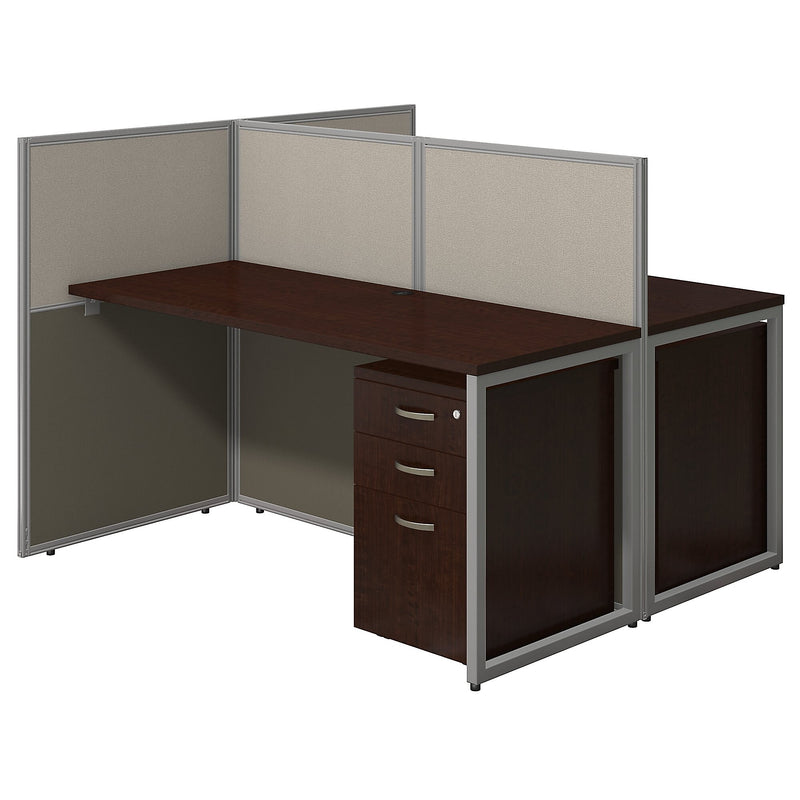 Bush Business Furniture Easy Office 45"H x 60"W 2 Person Back to Back Cubicle Panel Workstation, Mocha Cherry (EOD460SMR-03K)