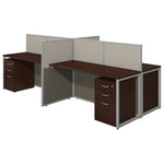 Bush Business Furniture Easy Office 45"H x 119"W 4 Person Back to Back Cubicle Panel Workstation, Mocha Cherry (EOD660SMR-03K)