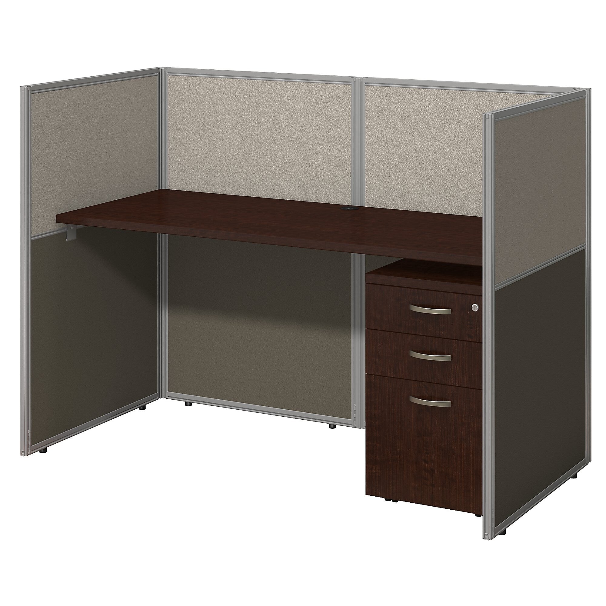 Bush Business Furniture Easy Office 45"H x 61"W Cubicle Panel Workstation, Mocha Cherry (EOD260SMR-03K)