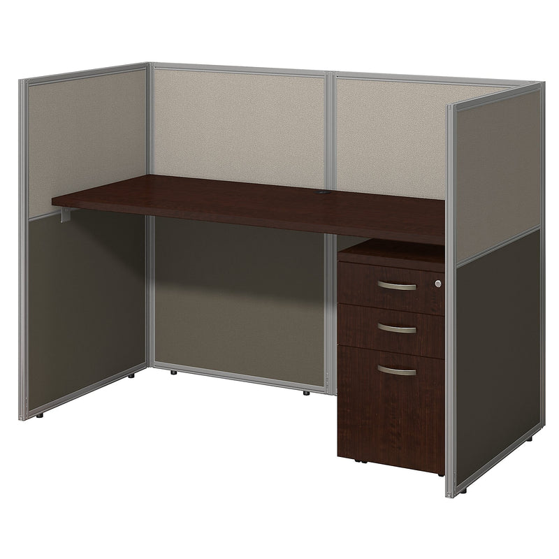 Bush Business Furniture Easy Office 45"H x 61"W Cubicle Panel Workstation, Mocha Cherry (EOD260SMR-03K)