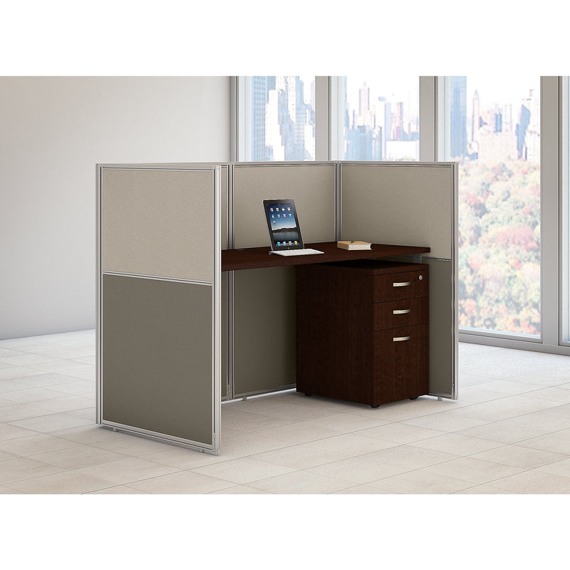 Bush Business Furniture Easy Office 45"H x 61"W Cubicle Panel Workstation, Mocha Cherry (EOD260SMR-03K)