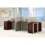 Bush Business Furniture Easy Office 45"H x 119"W 4 Person Back to Back Cubicle Panel Workstation, Mocha Cherry (EOD660SMR-03K)
