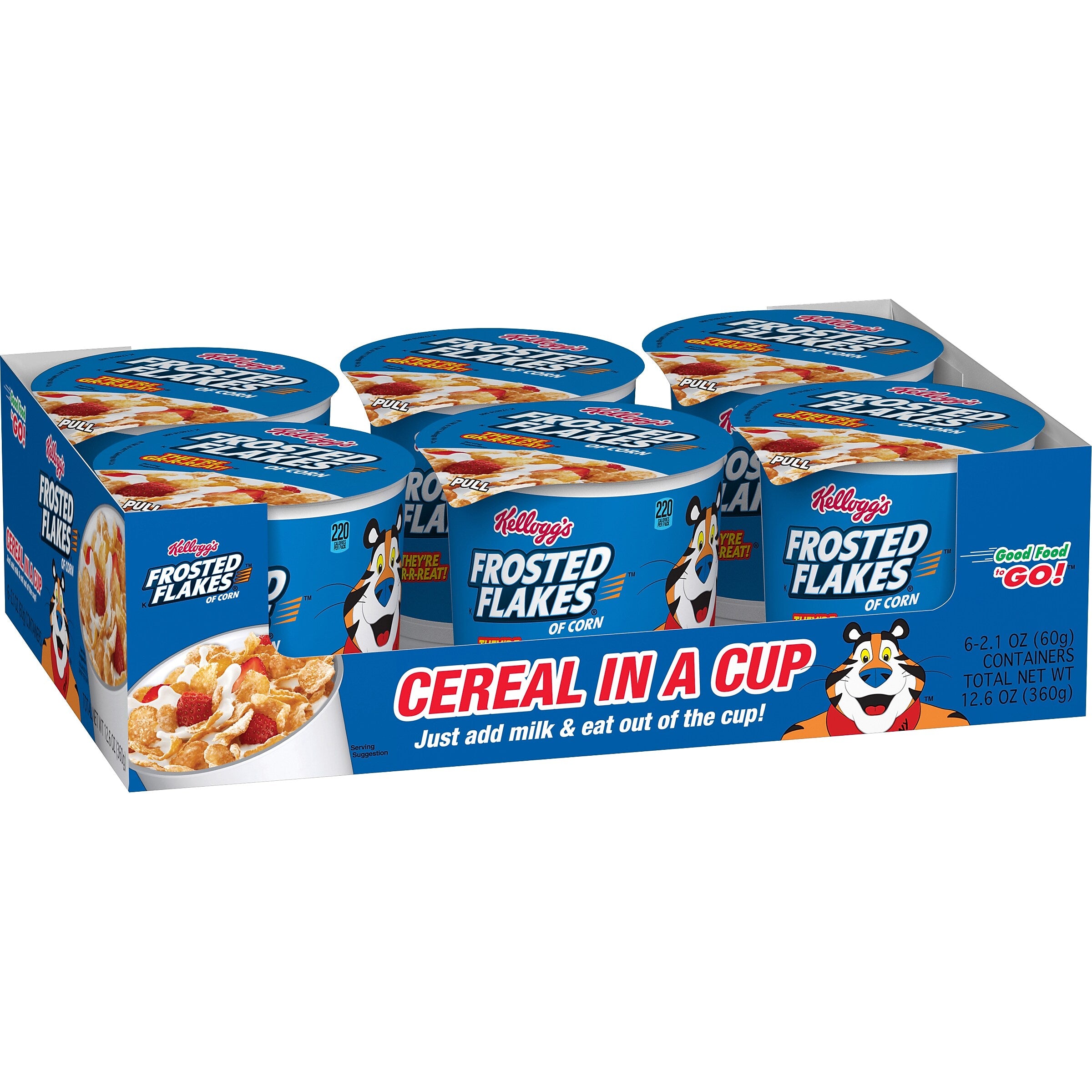 Frosted Flakes Cereal, Corn, 2.1 oz., 6/Box (12468)