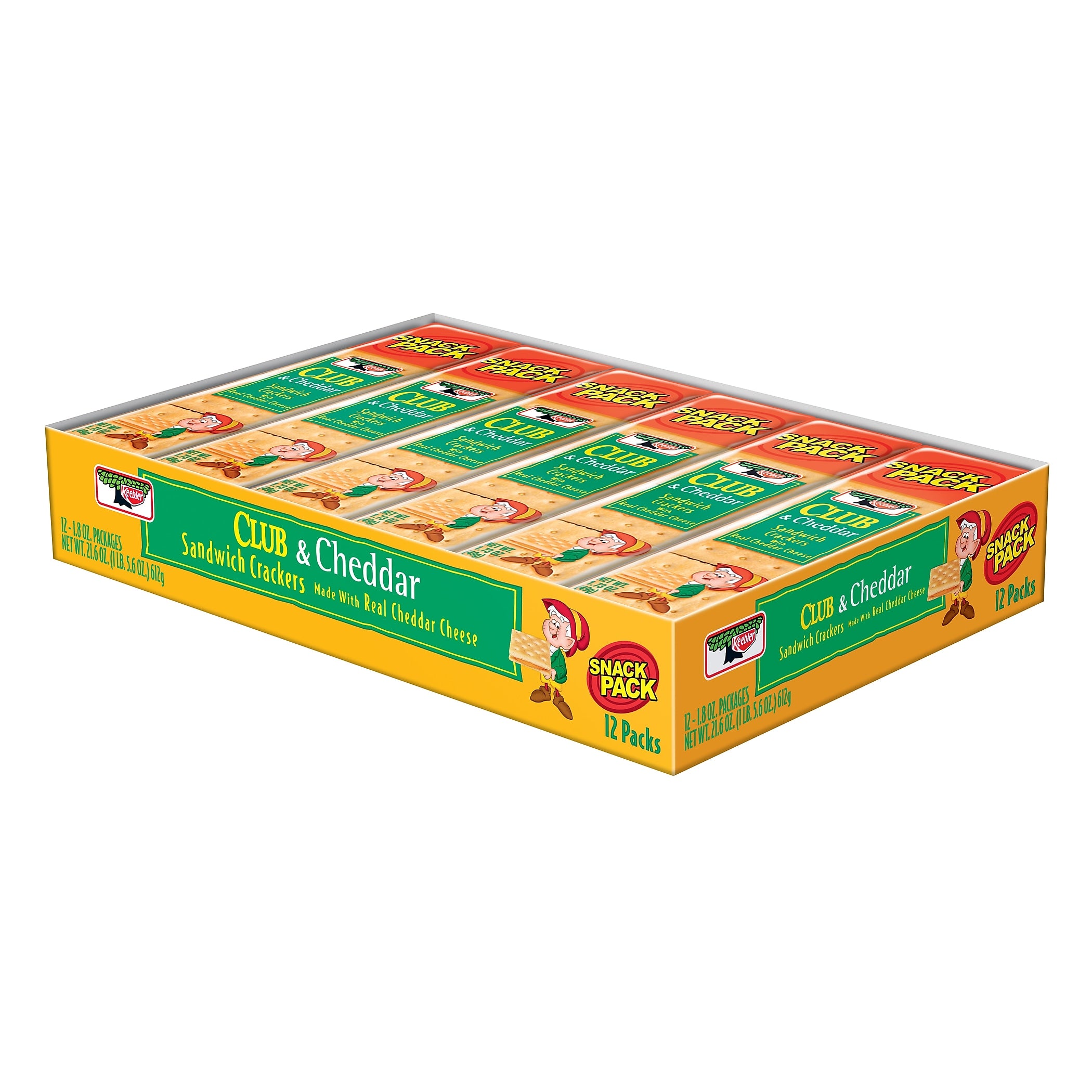 Keebler Club Cheddar Sandwich Crackers, 1.8 oz., 12 Packs/Box (KEE21161)
