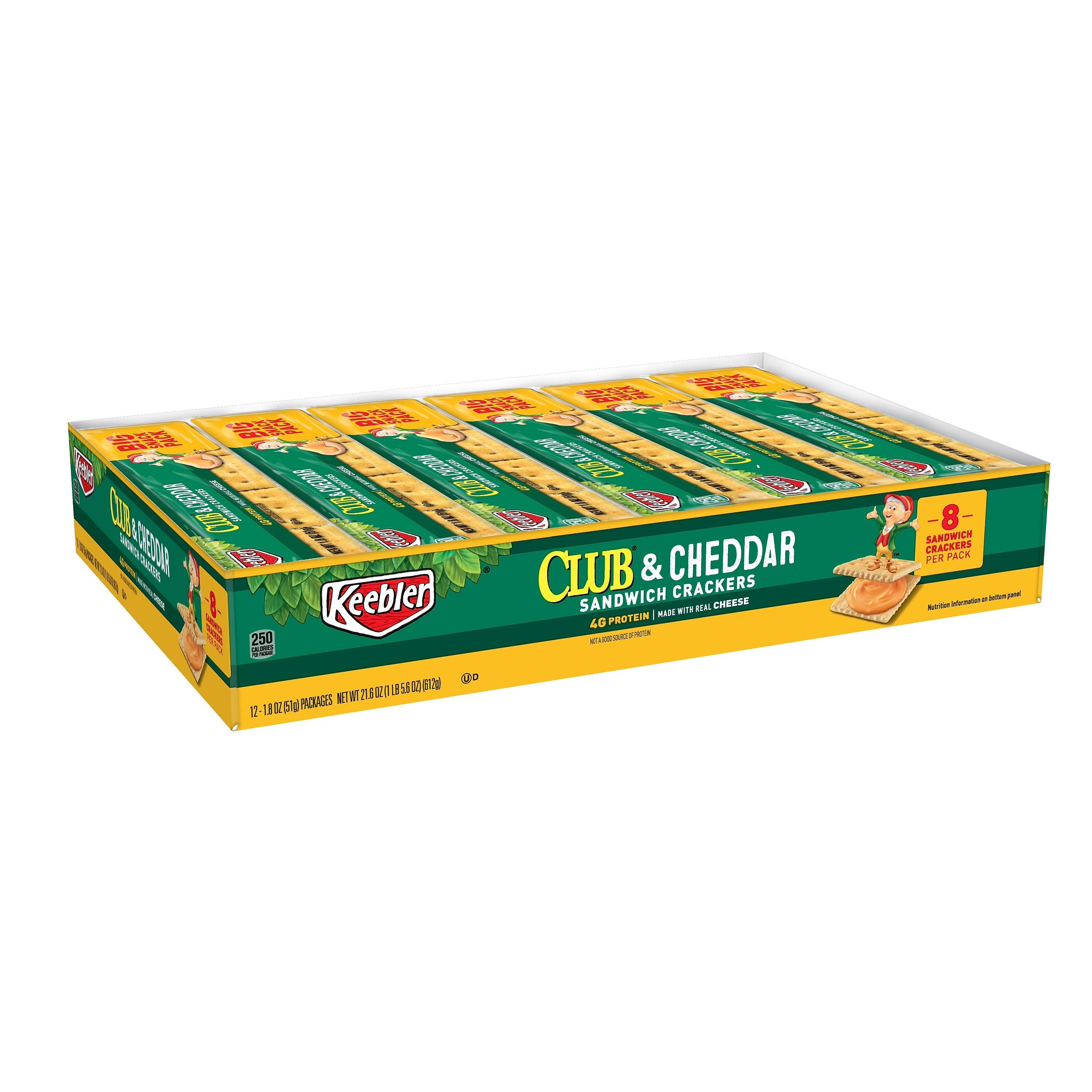 Keebler Club Cheddar Sandwich Crackers, 1.8 oz., 12 Packs/Box (KEE21161)