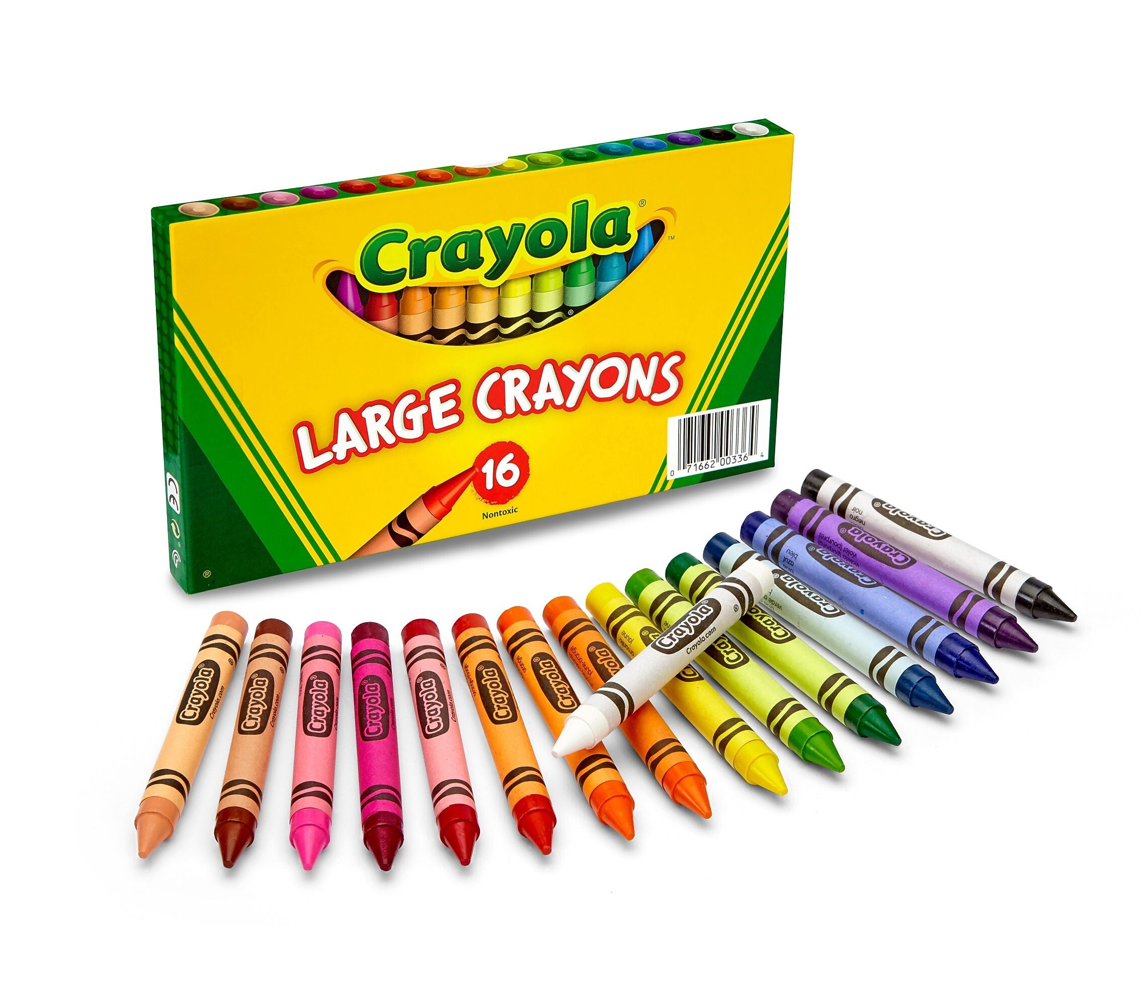 Crayola Large Crayons, Assorted Colors,16 Per Box (52-0336)