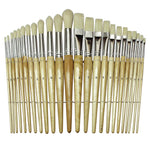 Chenille Kraft Creativity Street Natural Hog Beginner Paint Brushes, 24/Pack (CK-5172)