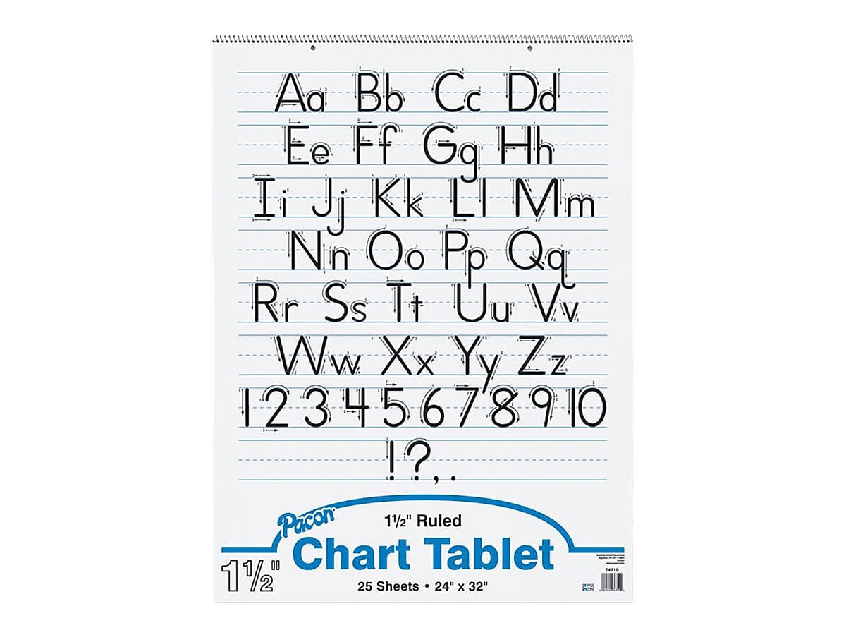 Pacon Manuscript Cover Chart Tablet, 32" x 24", White, 25 Sheets (74710)