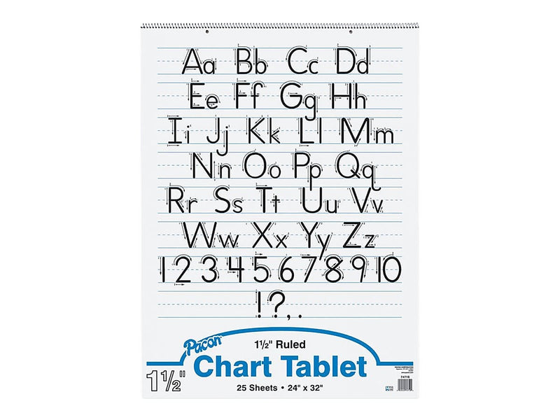 Pacon Manuscript Cover Chart Tablet, 32" x 24", White, 25 Sheets (74710)