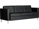 Global Citi 72" Leather Three Seat Sofa, Black (7877TU450550)