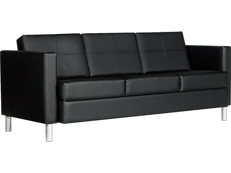 Global Citi 72" Leather Three Seat Sofa, Black (7877TU450550)