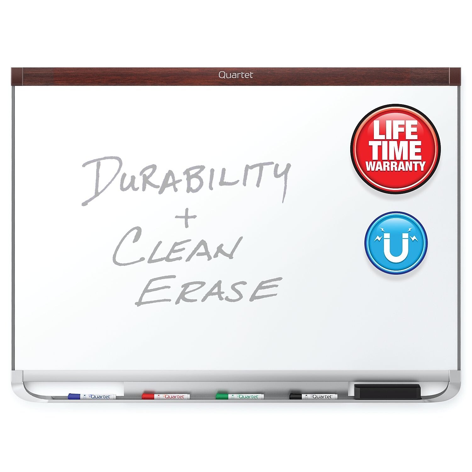 Quartet Prestige 2 DuraMax Porcelain Dry-Erase Whiteboard, 4' x 3' (P554MP2)