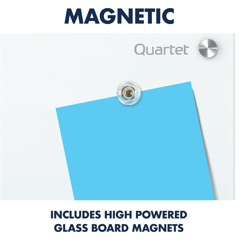 Quartet Infinity Magnetic Glass Dry-Erase Whiteboard, White, 2' x 1.5' (G2418W)