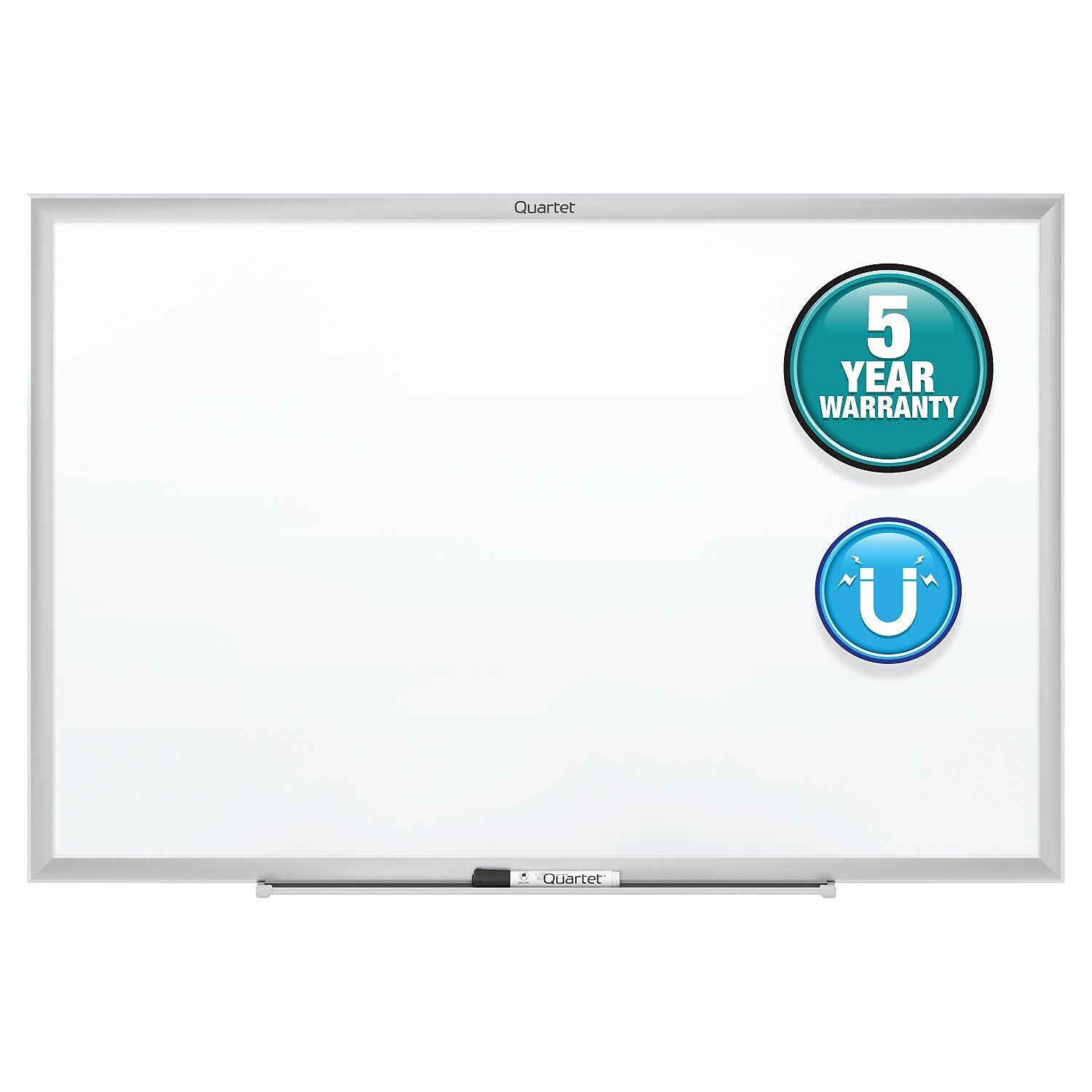 Quartet Nano-Clean Painted Steel Dry-Erase Whiteboard, Aluminum Frame, 3' x 2' (SM533)