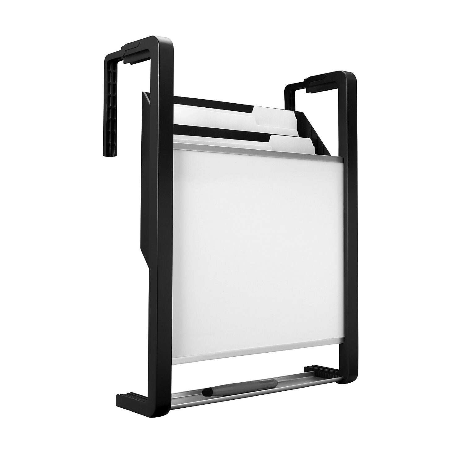 Quartet® Hanging File Pocket with 3 Pockets and Magnetic Whiteboard,  Black (OFD/76-760260)