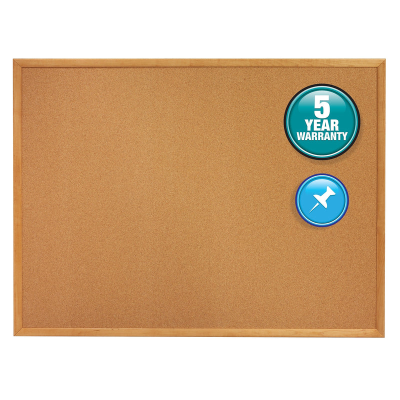 Quartet Classic Cork Bulletin Board, Oak Frame, 4'H x 8'W (308)