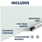Quartet InvisaMount Glass Dry-Erase Whiteboard, 2' x 3' (G3922IMW)