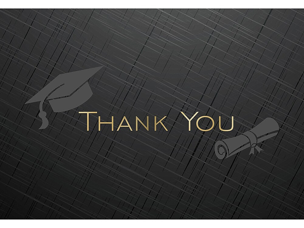 Great Papers! Gold Grad Foil Matte Personal Thank You Notecards, Black, 50/Pack (2019018)