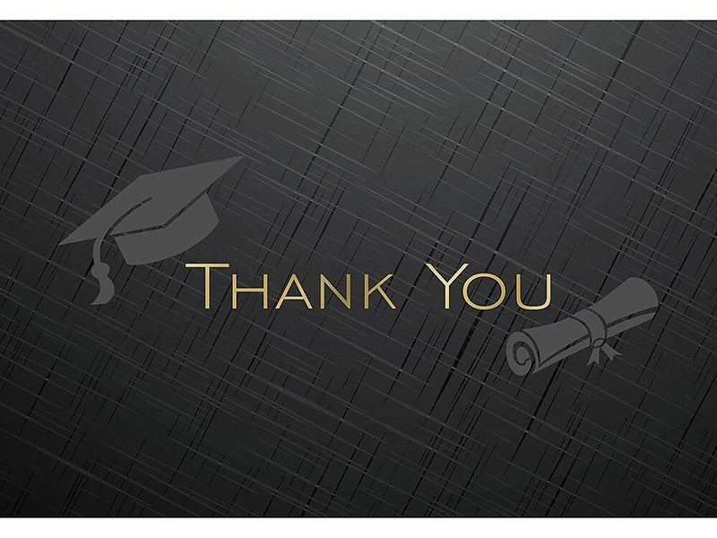 Great Papers! Gold Grad Foil Matte Personal Thank You Notecards, Black, 50/Pack (2019018)