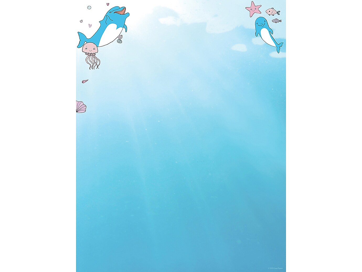 Great Papers! Dolphin Adventure Everyday Letterheads, Multicolor, 80/Pack (2019069)