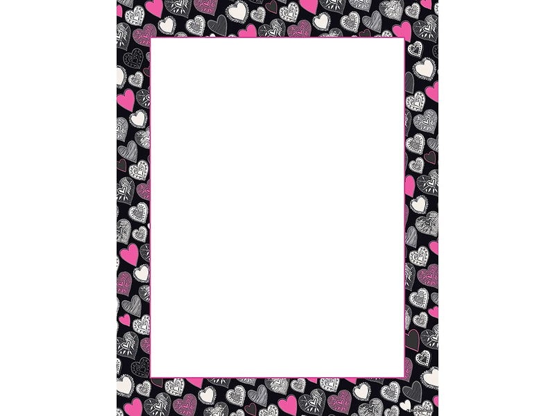 Great Papers! Pink and Black Hearts Letterhead, Multicolor, 80/Pack (2019073)