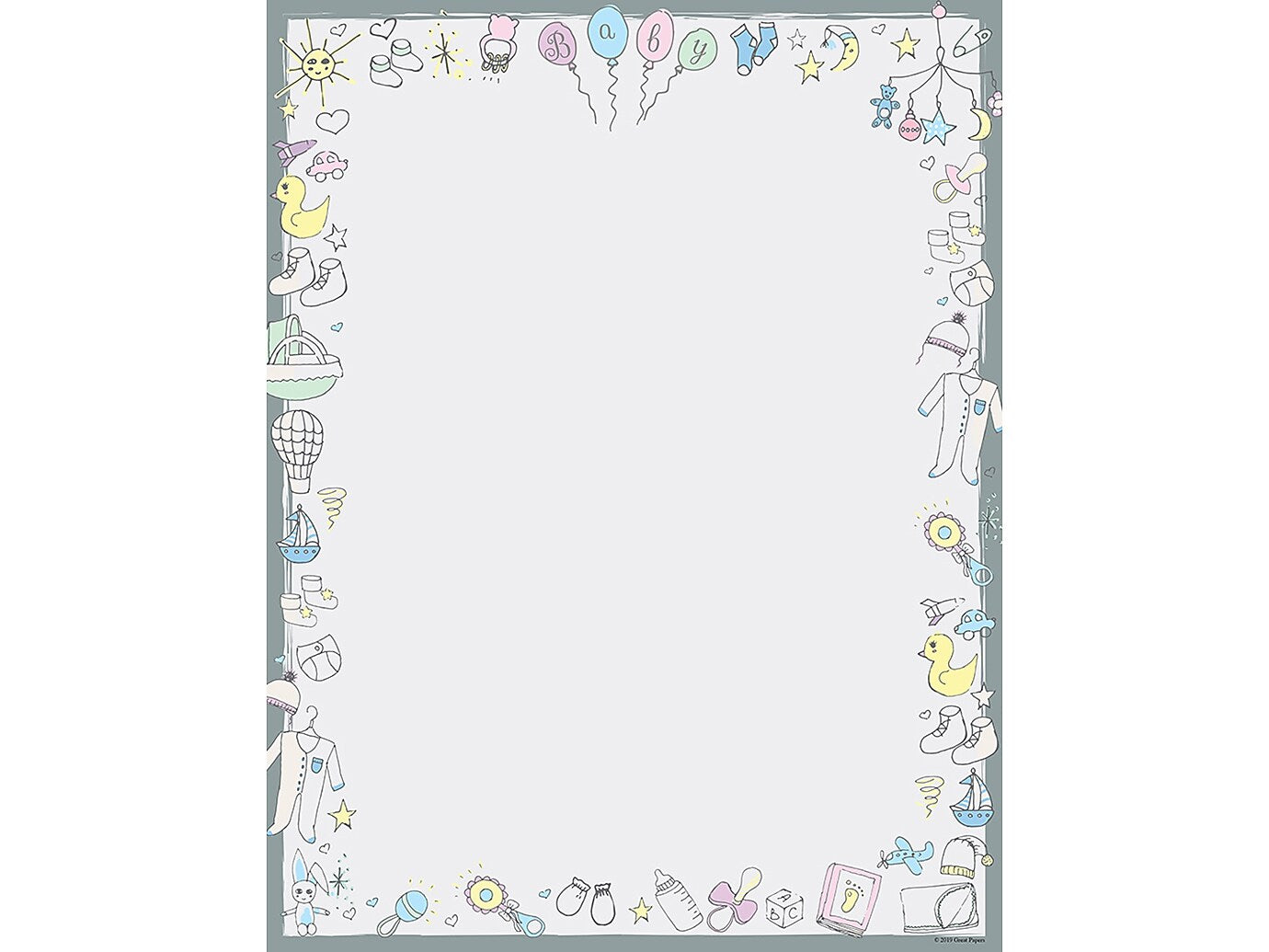 Great Papers! Baby Time Letterhead, Multicolor, 80/Pack (2019075)