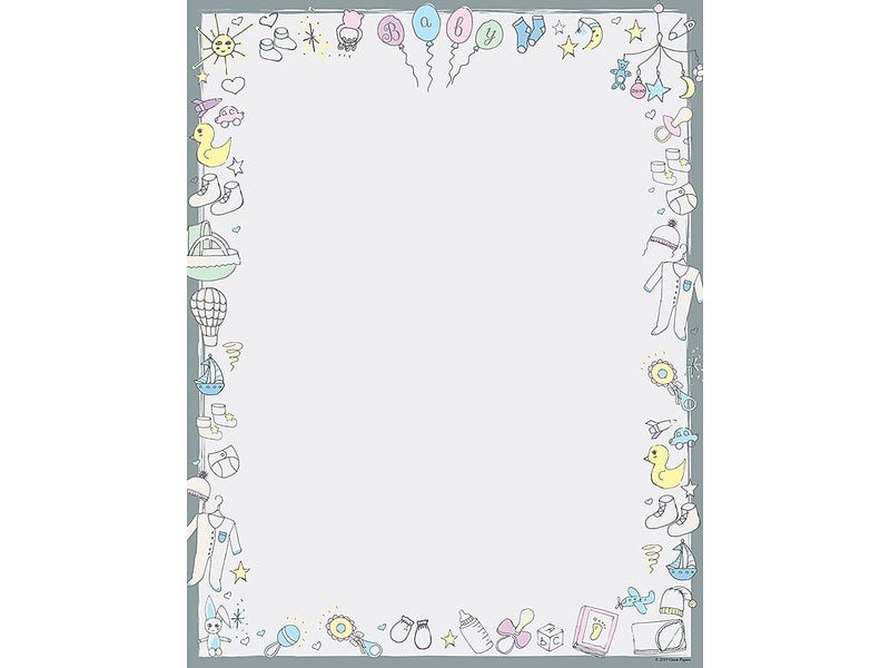 Great Papers! Baby Time Letterhead, Multicolor, 80/Pack (2019075)