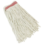 Libman Cut-End Wet Mop, Recycled Cotton Blend, 14 oz., White & Red, 6/Carton (0974)