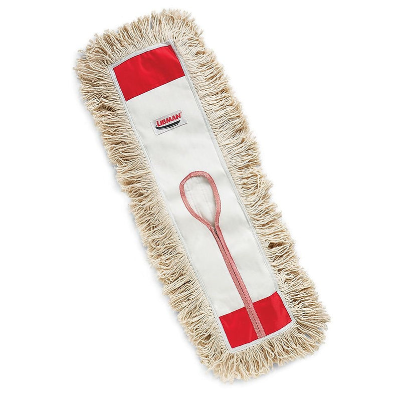 Libman 24" Dust Mop Head, 100% Cotton, 24" x 5", White, Case of 6, (0923)