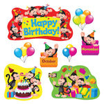 Trend Monkey Mischief® Birthday Bulletin Board Set, 28" x 18.25", 30 Pieces (T-8341)